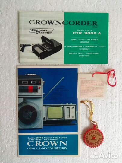 Кассетный магнитофон Crown 9000A.Rare.68 г.,Japan