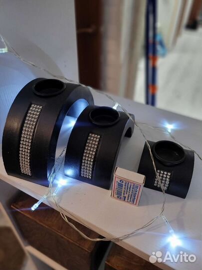 Подсвечники,ваза -черные