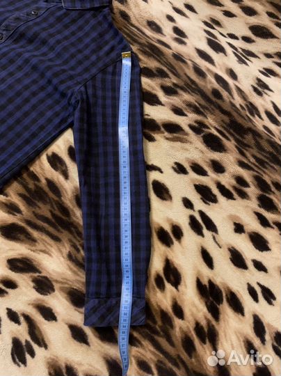 Рубашка теплая в клетку и школьная голубая