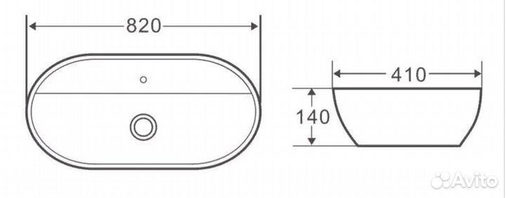 Раковина накладная belbagno BB1347