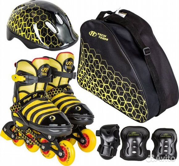 Комплект ролики + защита + шлем tech team Maya Set