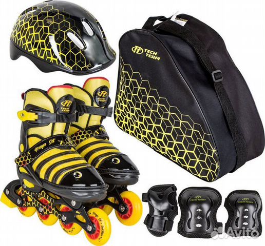 Комплект ролики + защита + шлем tech team Maya Set