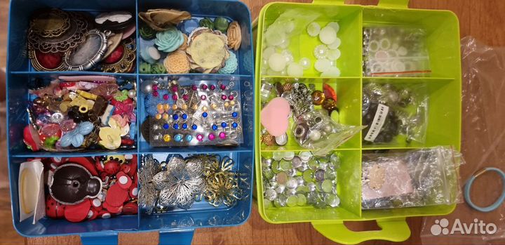 Бисер, основы для заколок, ободки, фурнитура