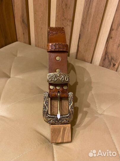 Мужской кожаный ремень ручной работы