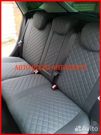 Чехлы Автопилот Ford Focus 3 из экокожи серые Ромб