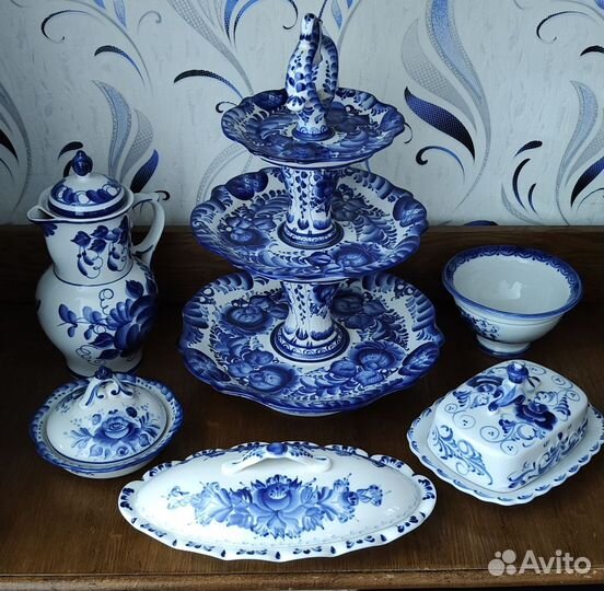 Гжель Фарфоровая посуда