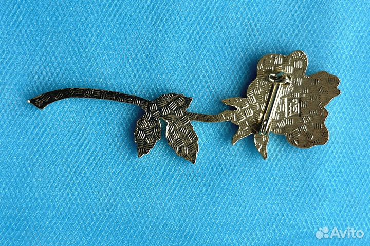 Винтажная брошь роза Fish эмаль. Англия 1980-е г