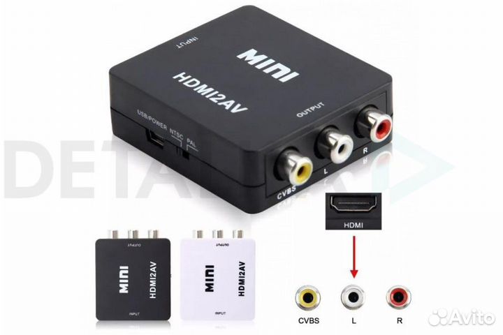 Конвертер (переходник) с hdmi на AV (RCA)
