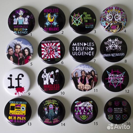 Значки Mindless Self Indulgence