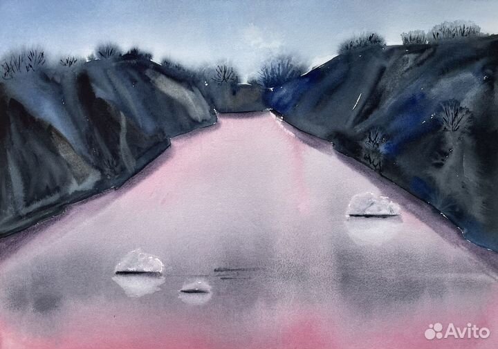 Акварельные картины. Морской пейзаж