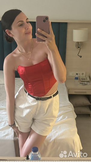 Топ корсет красный