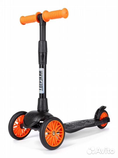 Самокат детский baby оранжевый/черный