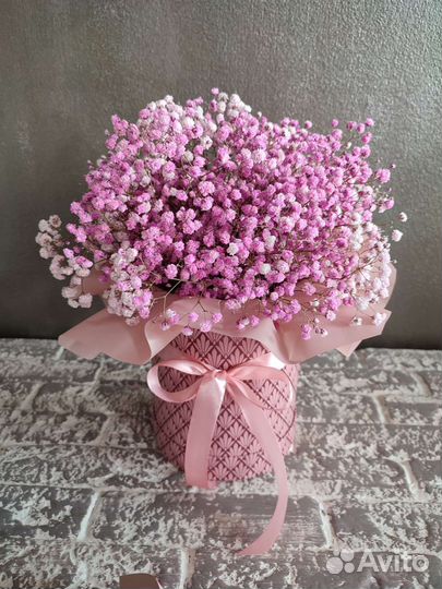 Букеты и коробки с гипсофилой