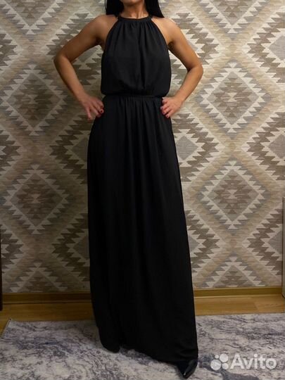 Вечернее шикарное черное платье в пол 40 42
