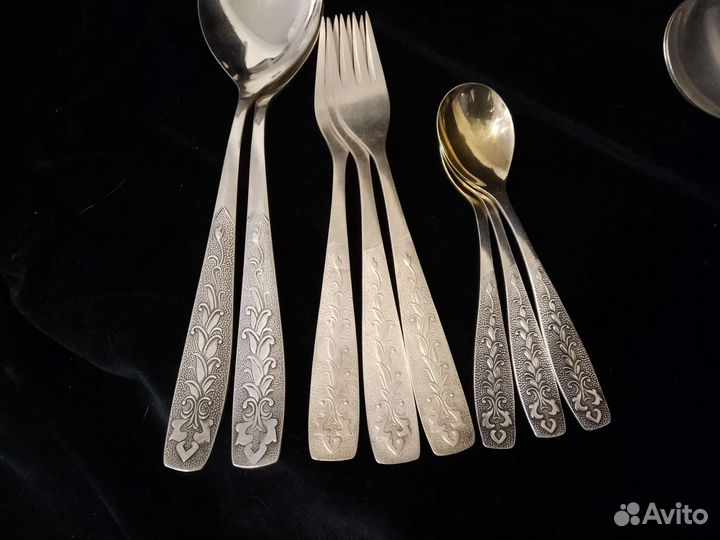 Мельхиоровые вилки ложки. Кристалл 70х