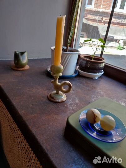 Подсвечник оникс плюс два шарика оникс