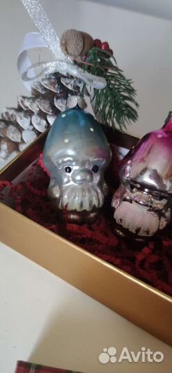 Елочная игрушка СССР Дед мухомор гриб гном