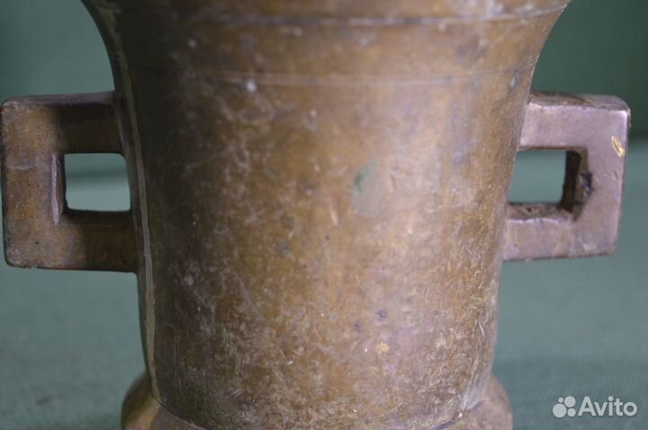 Ступа с пестиком ушастая старинная. Латунь. Царска