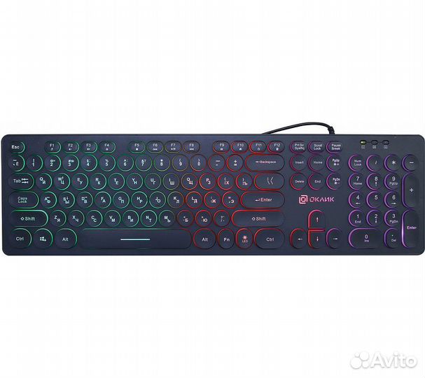 Клавиатура Оклик 420MRL, черный