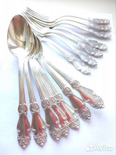 Набор вилок и ложек мельхиор новый
