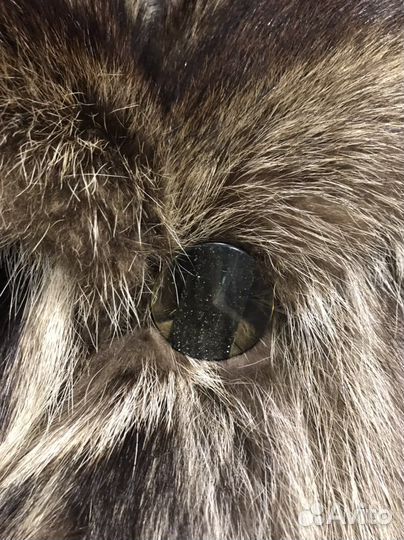 Шуба из енота с капюшоном