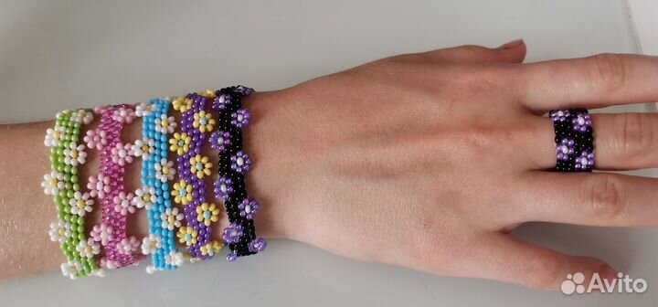 Браслет бисер Браслет из бисера кольцо