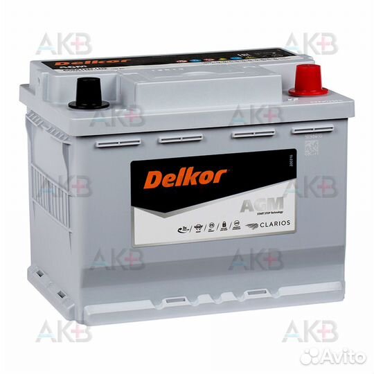 Аккумулятор автомобильный Delkor AGM 60 Ач 680A (2