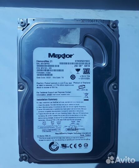 Жесткий диск hdd 4 штуки 500гб 320гб 250гб 120гб