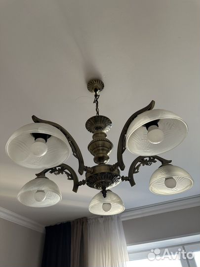 Люстра классическая бронза бу