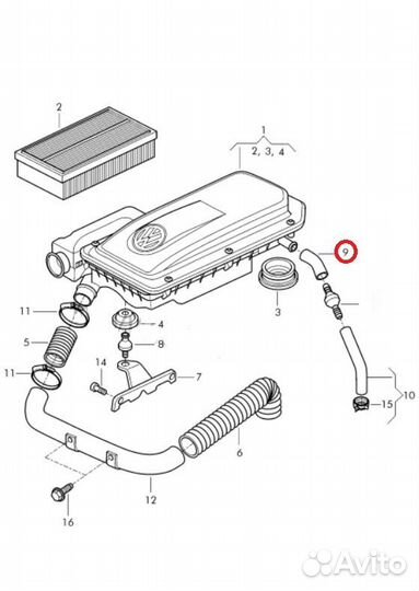 Патрубок вакуумного усилителя тормозов VW Pointer