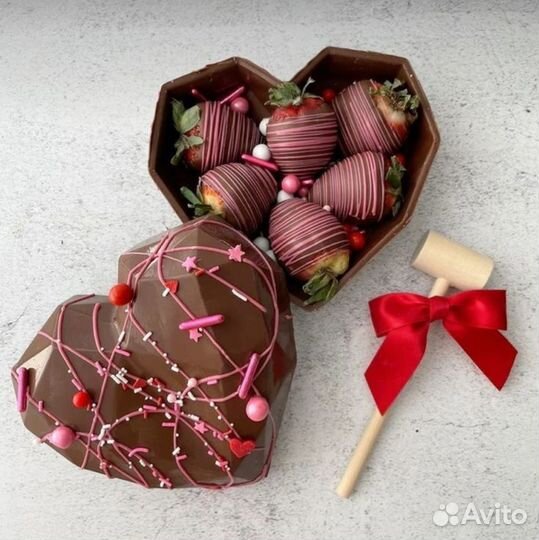 Шоколадное сердце-бомба для гендер пати