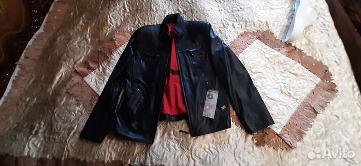 Кожаная куртка мужская 52 54