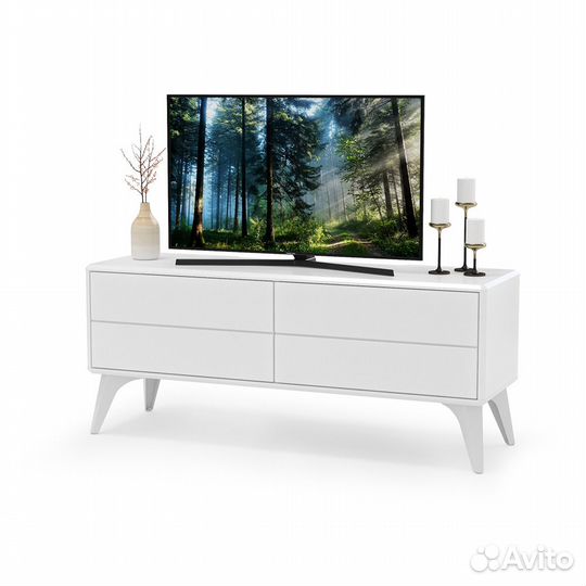 Тумба под тв Спейс 13.269 цвет белый/белый глянец