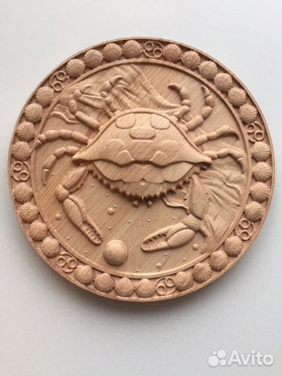 Панно из дерева часовня, знаки задиака, и др