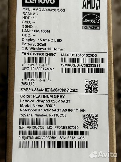 Ноутбук lenovo ideapad 320-15ast