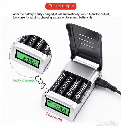 Аккумулятор AA Palo (4 шт) + звряднле устройство