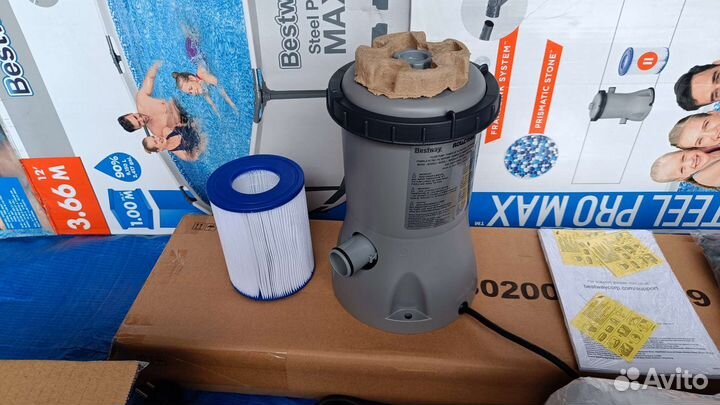 Каркасный бассейн 366 на 100 с лестницей