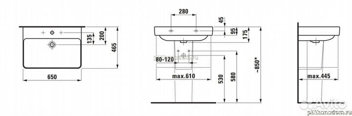 Laufen Pro S 8.1096.4.000.104.1 раковина 65х46,5