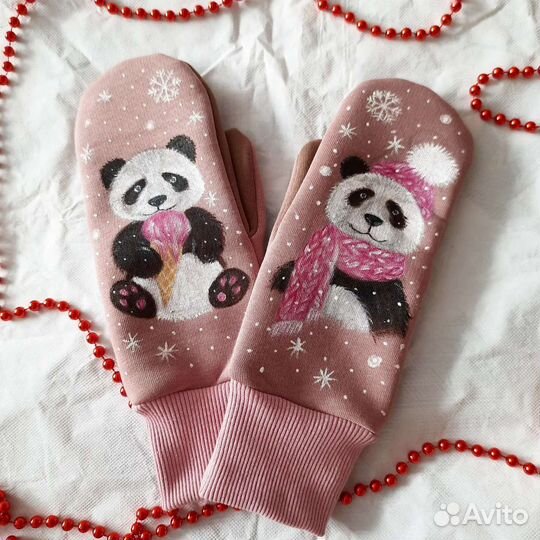 Варежки с ручной росписью