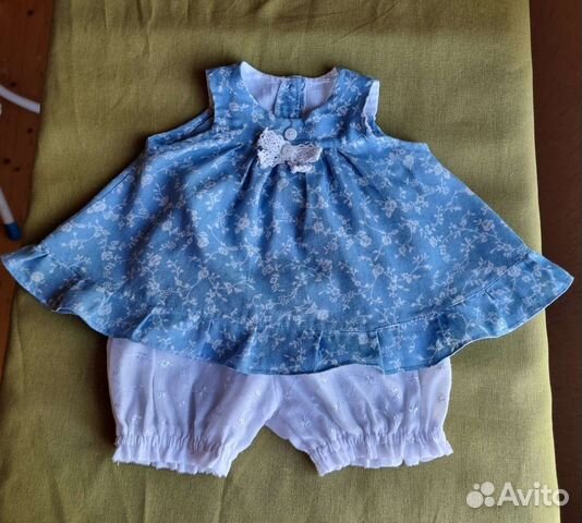 Летний костюмчик из тонкой джинсы 80р-р