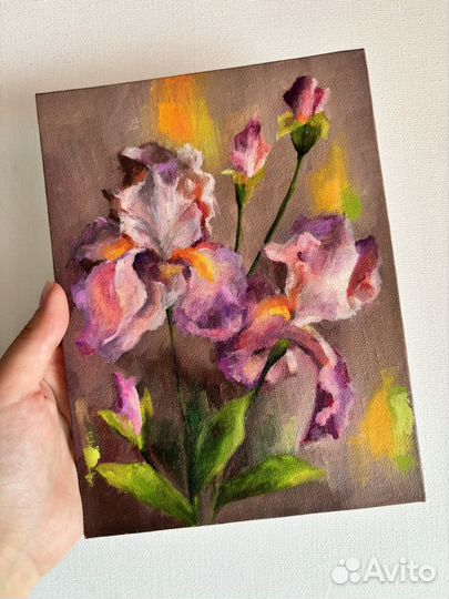 Ирисы. Картина маслом
