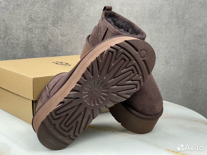 Ugg classic ultra mini platform шоколад угги