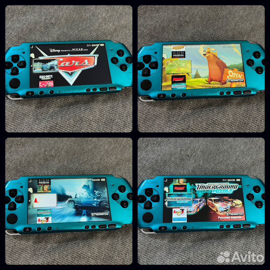 Sony PSP 3008 прошитая + 40 игр бирюзовая