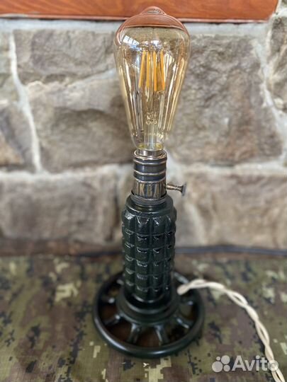 Лампа настольная из рубашки мины помз-2