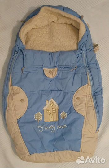 Конверт вкладыш в коляску зимний на овчине