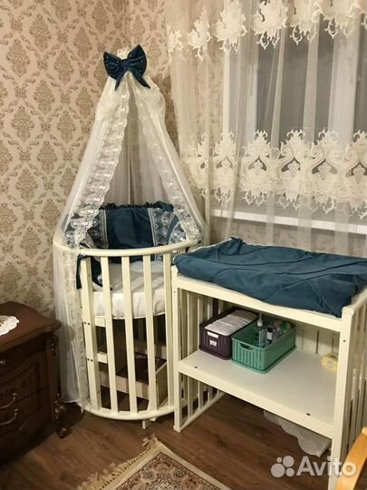 Детская кроватка с маятником 9в1