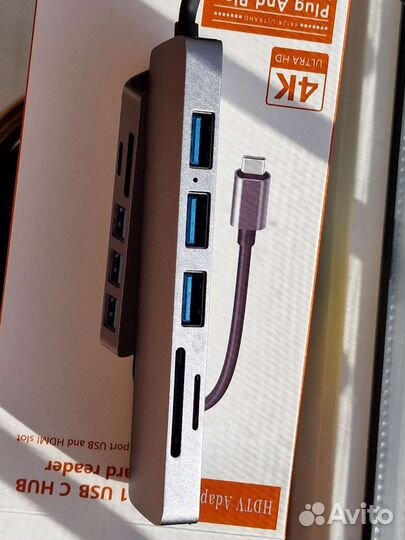 Usb type c хаб(док станция) 6 в 1 набор портов usb