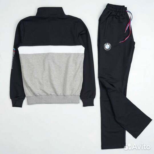 Спортивный костюм puma bmw бмв синий/серый