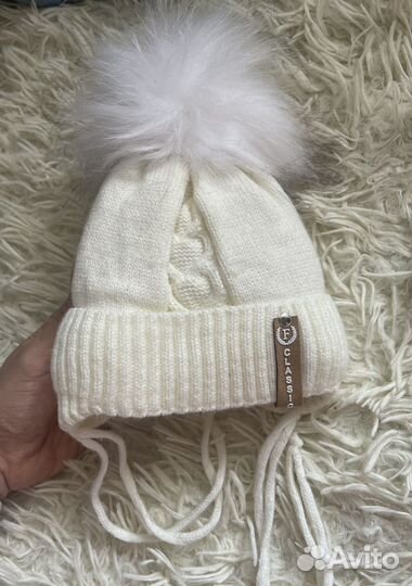 Теплая шапка для новорожденных
