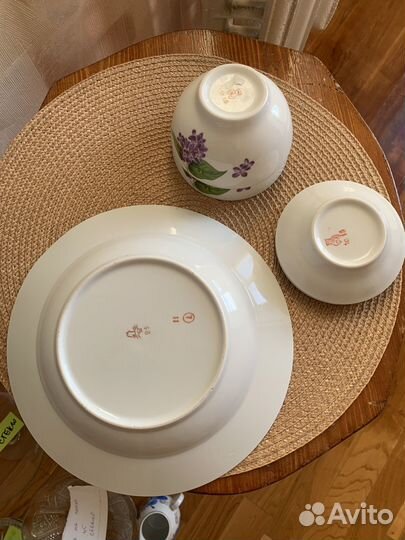 Столовый набор сервиз тарелки сирень